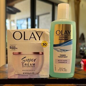 OLAY Super Cream with SPF 30 & Cleanse Purifier Toner